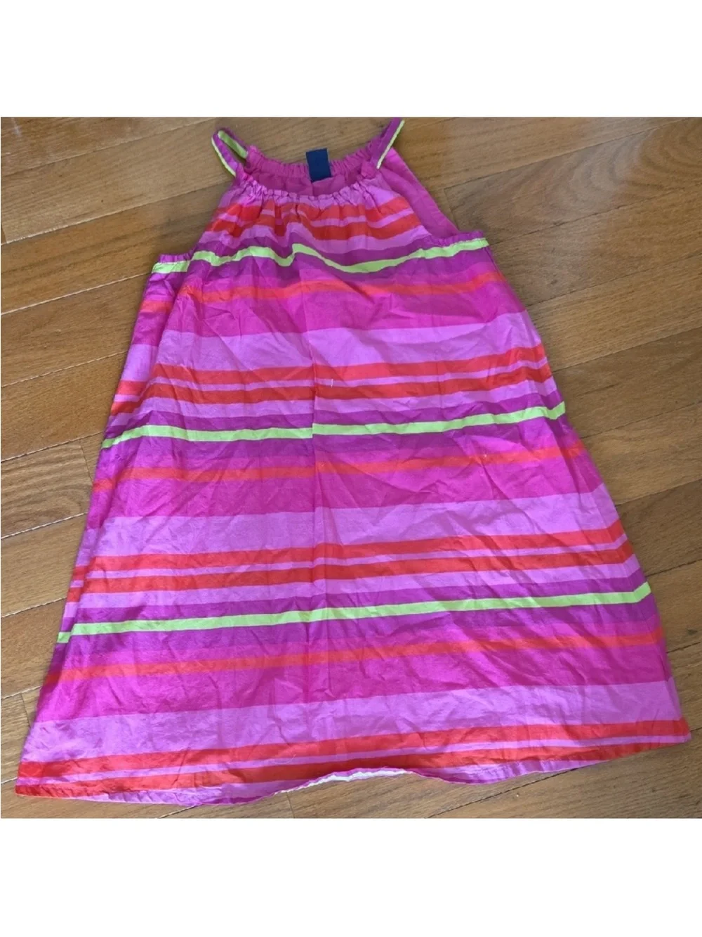 GAP Vibrant Girls Dress Sleeveless Pink Orange Purple Lime Striped Fully Lined
